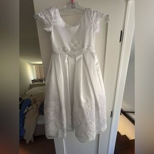 Joan Calabrese White Formal Kids Dress